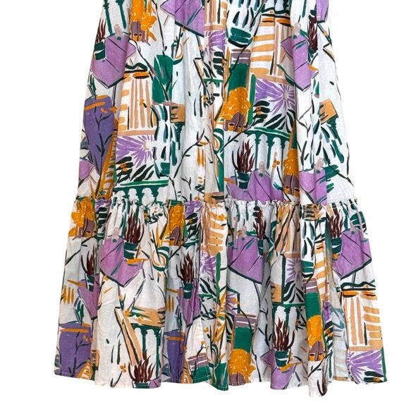 Urban Revivo Women's Abstract Print Skirt Purple Green Size 4 NWOT - Picture 4 of 8